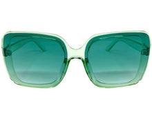 Oversized Vintage Retro Style SUNGLASSES X-Large Huge Square Green Frame 5616