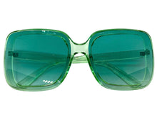Oversized Vintage Retro Style SUNGLASSES X-Large Huge Square Green Frame 5616
