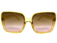 Oversized Vintage Retro Style SUNGLASSES X-Large Huge Square Yellow Frame 5616