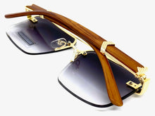 Men's Classy Elegant Luxury Designer Hip Hop Style SUNGLASSES Gold & Wooden Frame 8365
