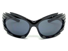 Modern Futuristic Retro Sporty Wrap Around SUNGLASSES Large Black Frame 2136