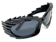 Modern Futuristic Retro Sporty Wrap Around SUNGLASSES Large Black Frame 2136