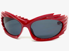 Modern Futuristic Retro Sporty Wrap Around SUNGLASSES Large Red Frame 2136