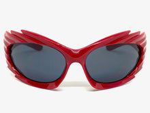 Modern Futuristic Retro Sporty Wrap Around SUNGLASSES Large Red Frame 2136