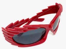 Modern Futuristic Retro Sporty Wrap Around SUNGLASSES Large Red Frame 2136