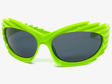 Modern Futuristic Retro Sporty Wrap Around SUNGLASSES Large Green Frame 2136