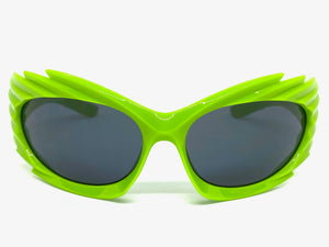 Modern Futuristic Retro Sporty Wrap Around SUNGLASSES Large Green Frame 2136
