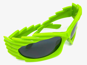 Modern Futuristic Retro Sporty Wrap Around SUNGLASSES Large Green Frame 2136