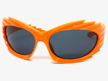 Modern Futuristic Retro Sporty Wrap Around SUNGLASSES Large Orange Frame 2136
