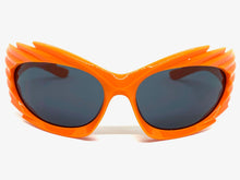 Modern Futuristic Retro Sporty Wrap Around SUNGLASSES Large Orange Frame 2136