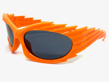 Modern Futuristic Retro Sporty Wrap Around SUNGLASSES Large Orange Frame 2136