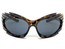 Modern Futuristic Retro Sporty Wrap Around SUNGLASSES Large Tortoise Frame 2136