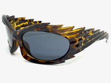 Modern Futuristic Retro Sporty Wrap Around SUNGLASSES Large Tortoise Frame 2136