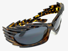 Modern Futuristic Retro Sporty Wrap Around SUNGLASSES Large Tortoise Frame 2136