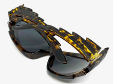 Modern Futuristic Retro Sporty Wrap Around SUNGLASSES Large Tortoise Frame 2136