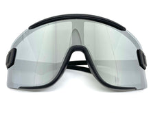 Oversized Retro Modern Shield Wrap Style SUNGLASSES Large Black Frame 5306