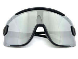 Oversized Retro Modern Shield Wrap Style SUNGLASSES Large Black Frame 5306
