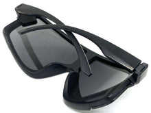 Oversized Retro Modern Shield Wrap Style SUNGLASSES Large Black Frame 5306