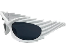 Modern Futuristic Retro Sporty Wrap Around SUNGLASSES Large White Frame 2136