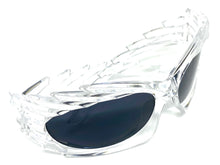 Modern Futuristic Retro Sporty Wrap Around SUNGLASSES Large Clear Frame 2136