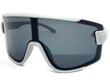 Oversized Retro Modern Shield Wrap Style SUNGLASSES Large Gray Frame 7933