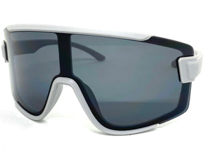 Oversized Retro Modern Shield Wrap Style SUNGLASSES Large Gray Frame 7933