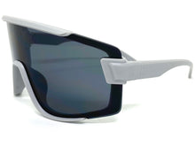 Oversized Retro Modern Shield Wrap Style SUNGLASSES Large Gray Frame 7933