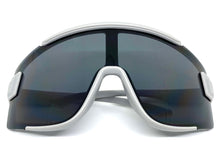 Oversized Retro Modern Shield Wrap Style SUNGLASSES Large Gray Frame 7933