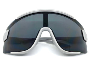 Oversized Retro Modern Shield Wrap Style SUNGLASSES Large Gray Frame 7933