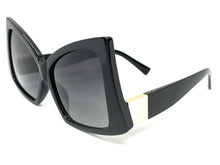 Oversized Vintage Retro Style SUNGLASSES Large Black Frame 2119