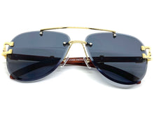 Classic Elegant Luxury Retro Hip Hop Style SUNGLASSES Gold & Wood Frame 7358