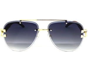 Classic Elegant Luxury Retro Hip Hop Style SUNGLASSES Gold & Wood Frame 7358