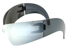 Oversized Space Futuristic Robotic Cyclops Shield Costume Party SUNGLASSES Huge Silver Lens 2170