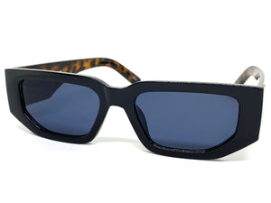 Classic Modern Retro Style SUNGLASSES Black & Tortoise Frame 80388