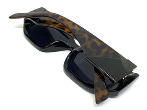 Classic Modern Retro Style SUNGLASSES Black & Tortoise Frame 80388