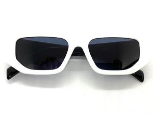 Classic Modern Retro Style SUNGLASSES White & Black Frame 80388