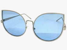 Oversized Exaggerated Vintage Retro Style SUNGLASSES Large Silver Frame 4125