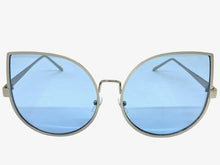 Oversized Exaggerated Vintage Retro Style SUNGLASSES Large Silver Frame 4125