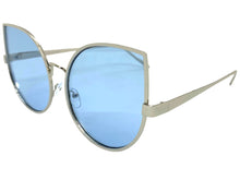 Oversized Exaggerated Vintage Retro Style SUNGLASSES Large Silver Frame 4125