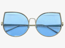 Oversized Exaggerated Vintage Retro Style SUNGLASSES Large Silver Frame 4125