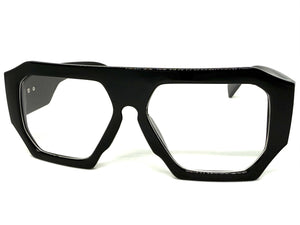 Oversized Exaggerated Vintage Retro Style Clear Lens EYEGLASSES Large Super Thick Black Frame 80412