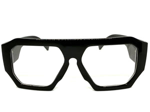 Oversized Exaggerated Vintage Retro Style Clear Lens EYEGLASSES Large Super Thick Black Frame 80412