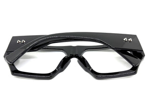 Oversized Exaggerated Vintage Retro Style Clear Lens EYEGLASSES Large Super Thick Black Frame 80412