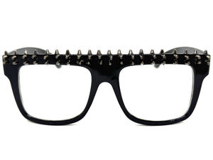 Oversized Edgy Gothic Retro Style Clear Lens EYEGLASSES Large Thick Black Frame W559