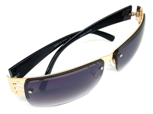 Classy Elegant Modern Contemporary Style SUNGLASSES Gold Frame E0942