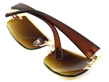 Classy Elegant Modern Contemporary Style SUNGLASSES Gold Frame E0942