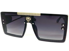 Oversized Luxury Hip Hop Shield Style SUNGLASSES Large Black & Gold Frame 59277