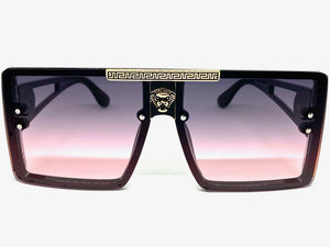 Oversized Luxury Hip Hop Shield Style SUNGLASSES Large Black & Gold Frame 59277