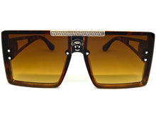 Oversized Luxury Hip Hop Shield Style SUNGLASSES Large Tortoise & Gold Frame 59277