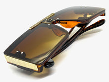 Oversized Luxury Hip Hop Shield Style SUNGLASSES Large Tortoise & Gold Frame 59277